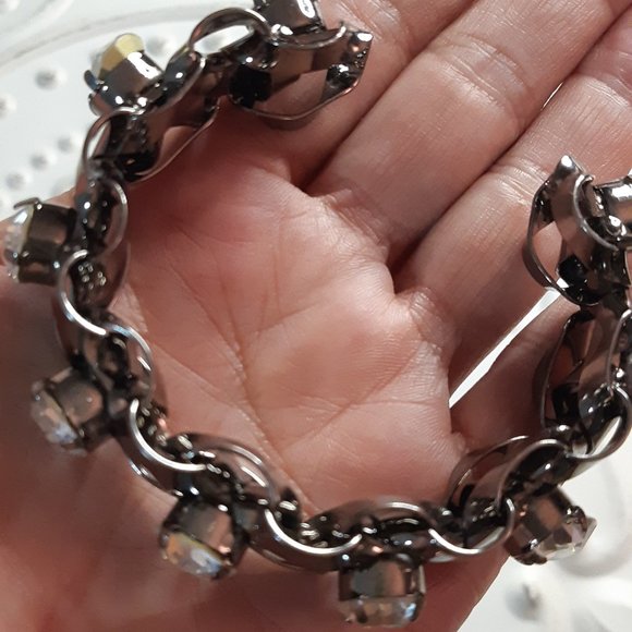 J.Crew Gem Studded Steel Cuff Bracelet - Picture 3 of 4